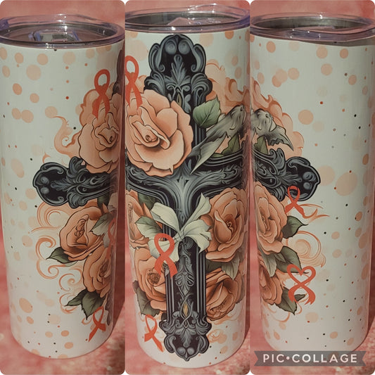 R70 Pink Ribbon Cross 20oz Tumbler