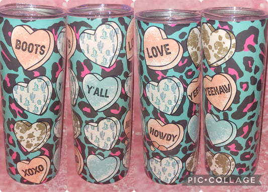 C268 Western Conversation Heart 20oz Tumbler