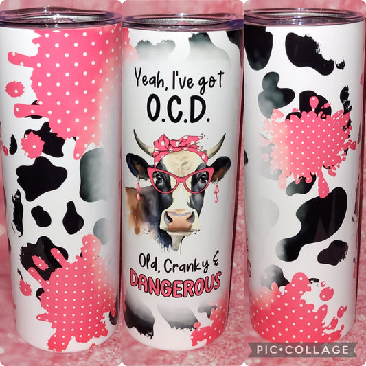 C214 OCD Cow 20oz Tumbler