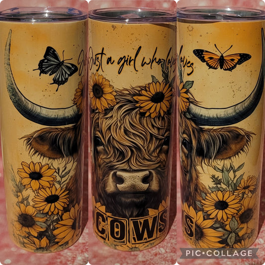 C117 Girl Who Loves Cows 20oz Tumbler