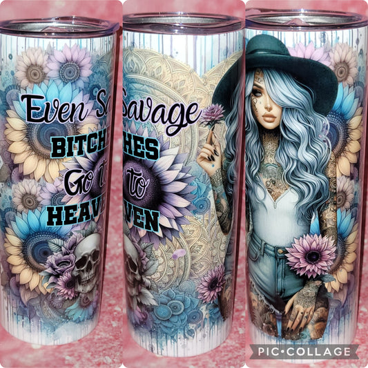 S7 Even Savage B*these Go To Heaven 20oz Tumbler