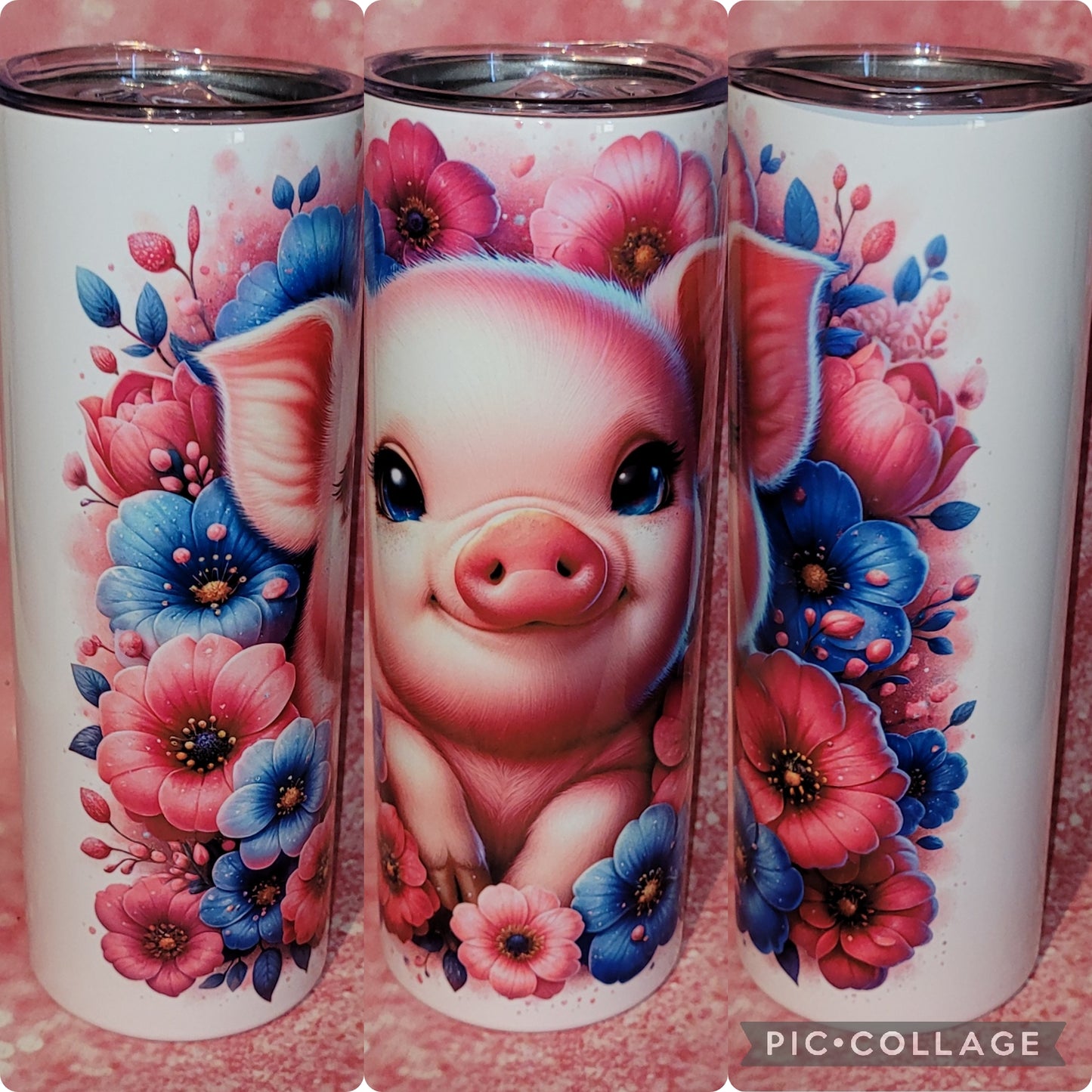 C110 Floral Pig 20oz Tumbler