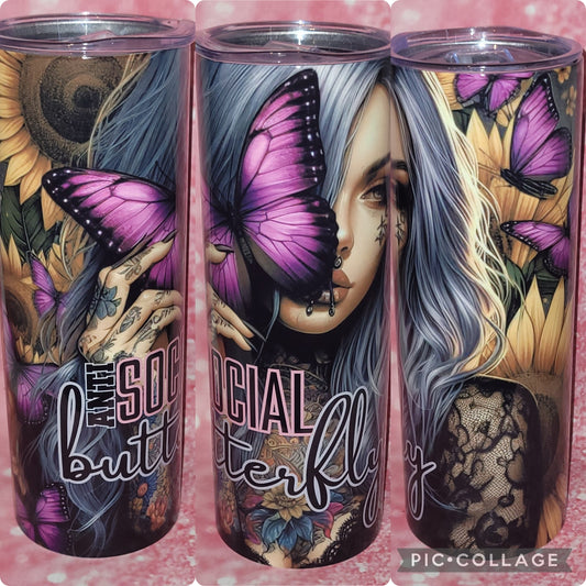 Anti Social Butterfly 20oz Tumbler