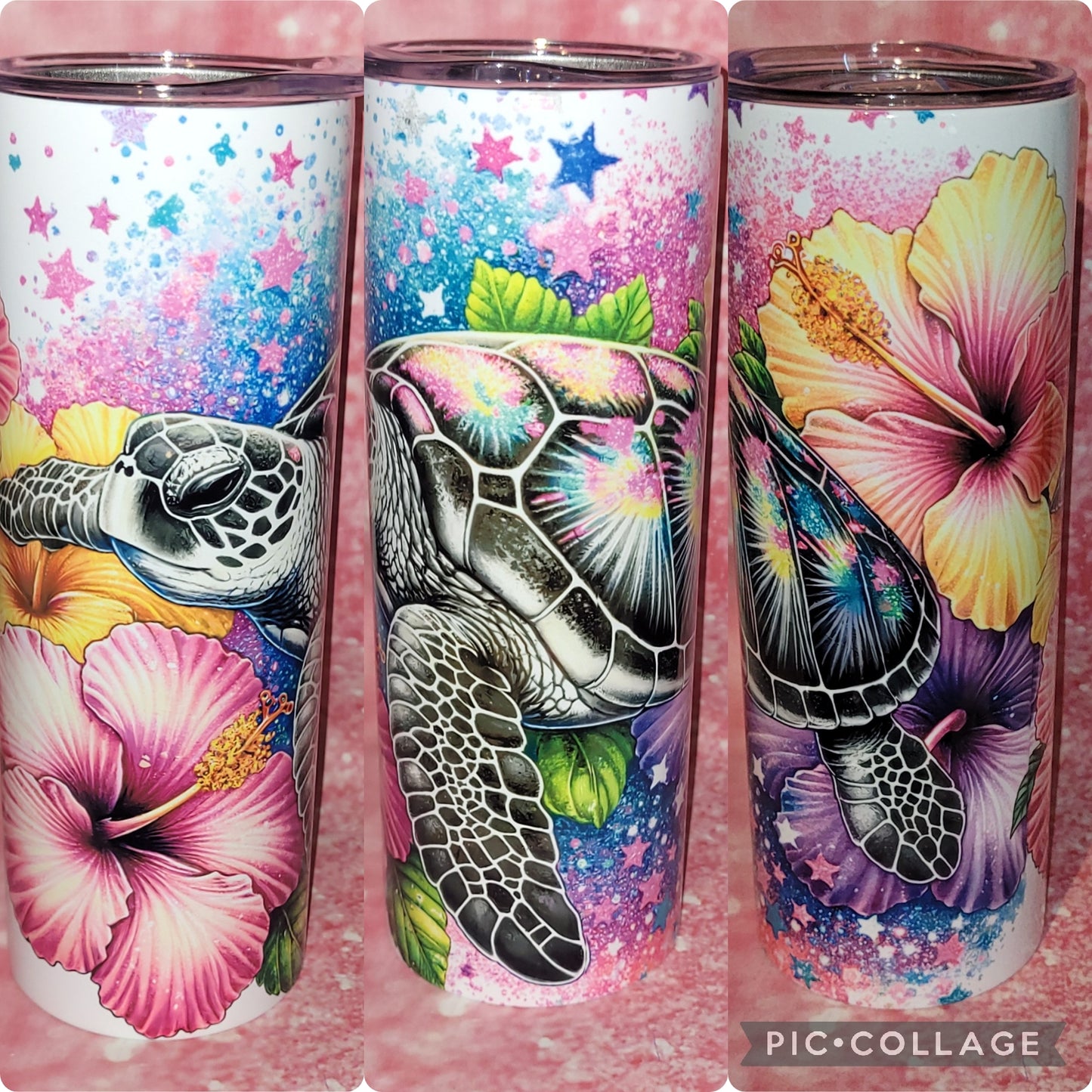 B22 Floral Turtle 20oz Tumbler