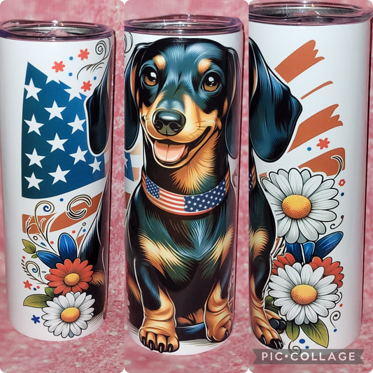 A3 Patriotic Dachshund 20oz Tumbler