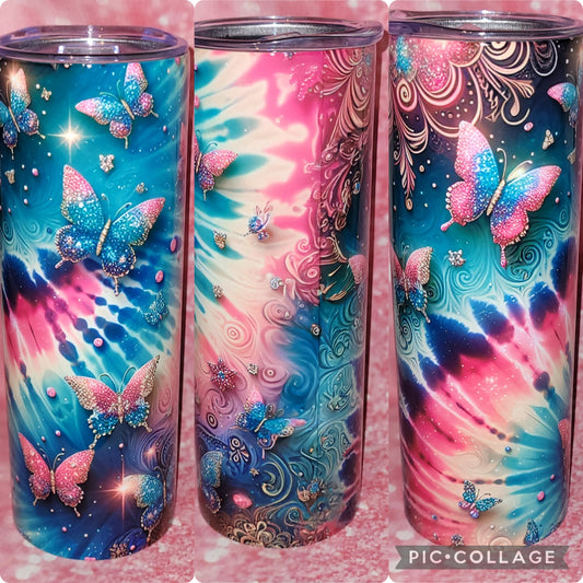 Tiedye Butterfly 20oz Tumbler