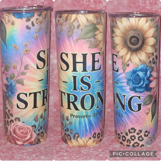 She Is Strong 20oz Tumbler