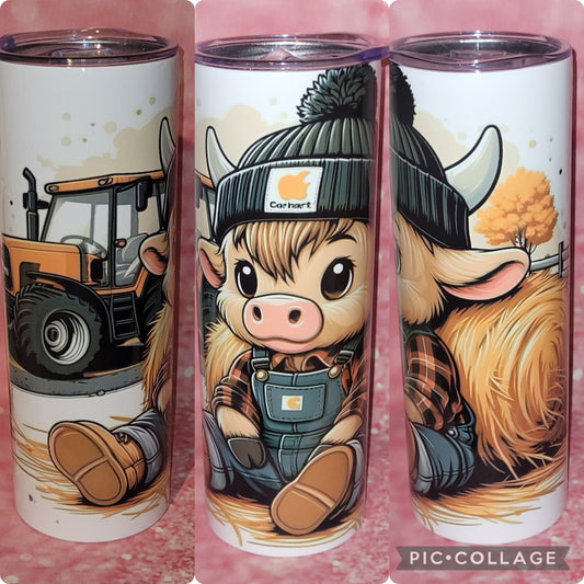 Highland Cow Farmer 20oz Tumbler