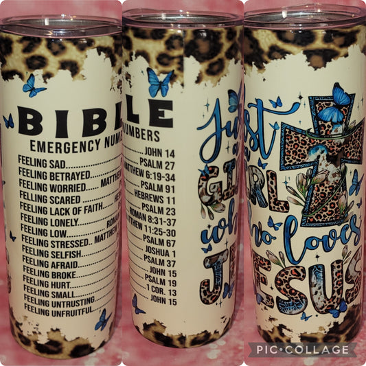 R19 Bible Emergency Number 20oz Tumbler